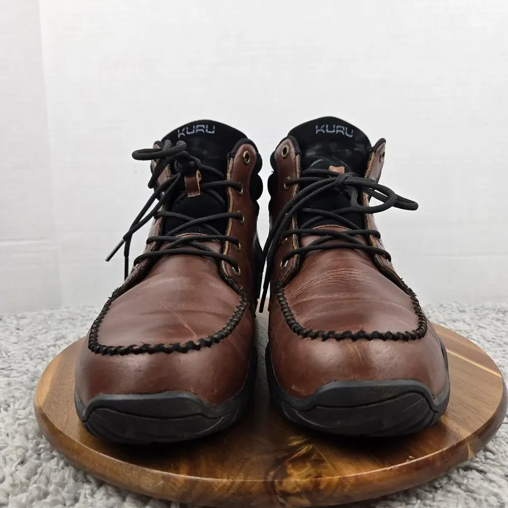 Kuru Men 12.5 Quest Brown Leather Gorpcore Daily Comfort Ankle Trail Hiking Boot